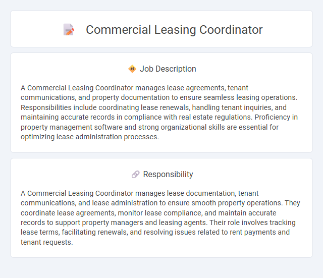 Commercial Leasing Coordinator Job Description and Career Detail