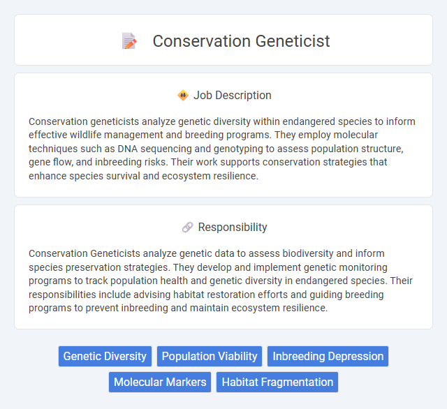 Conservation Geneticist Job Description and Career Detail