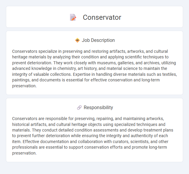 Conservator Job Description and Career Detail