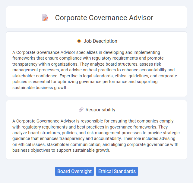 Corporate Governance Advisor Job Description and Career Detail