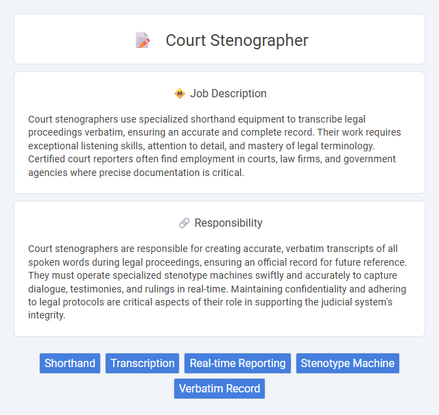 Court Stenographer Job Description and Career Detail