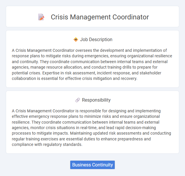 Crisis Management Coordinator Job Description and Career Detail