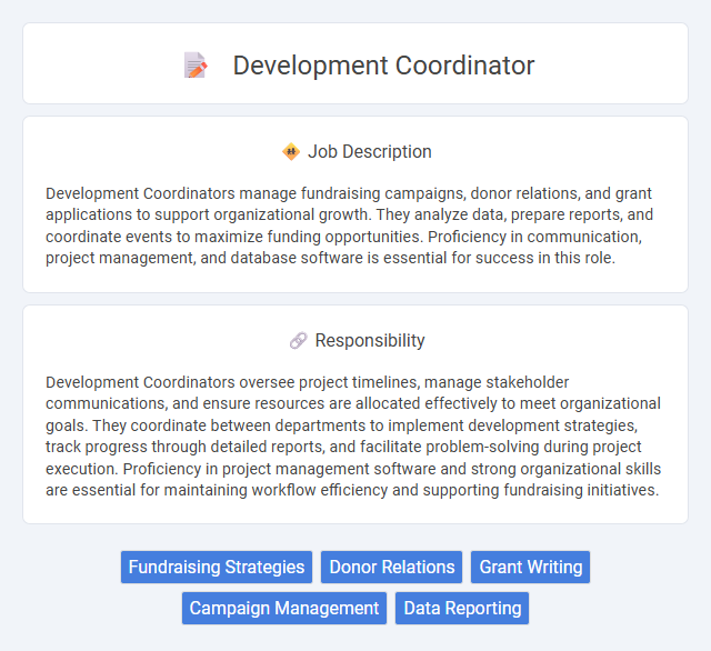 Development Coordinator Job Description and Career Detail