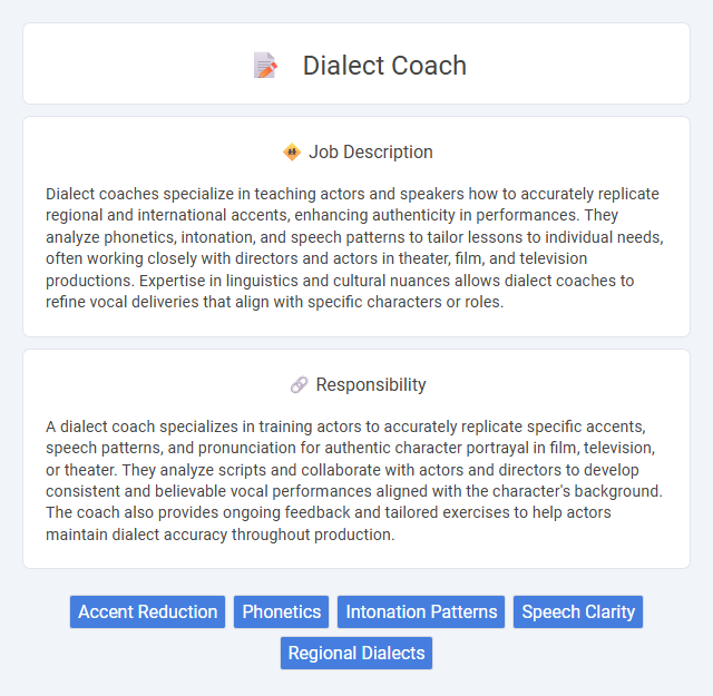 Dialect Coach Job Description and Career Detail
