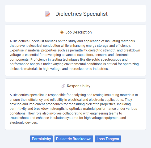Dielectrics Specialist Job Description and Career Detail