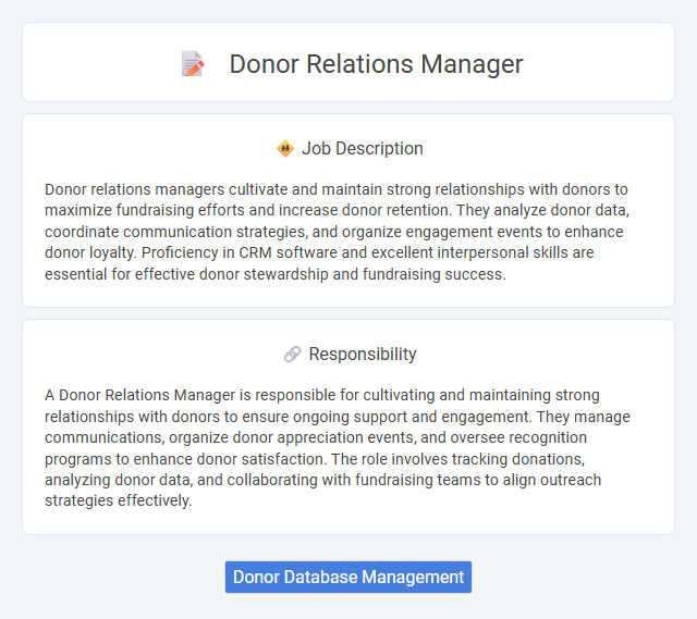 Donor Relations Manager Job Description and Career Detail