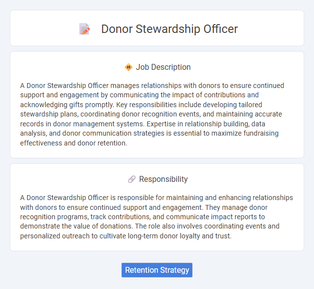 Donor Stewardship Officer Job Description and Career Detail