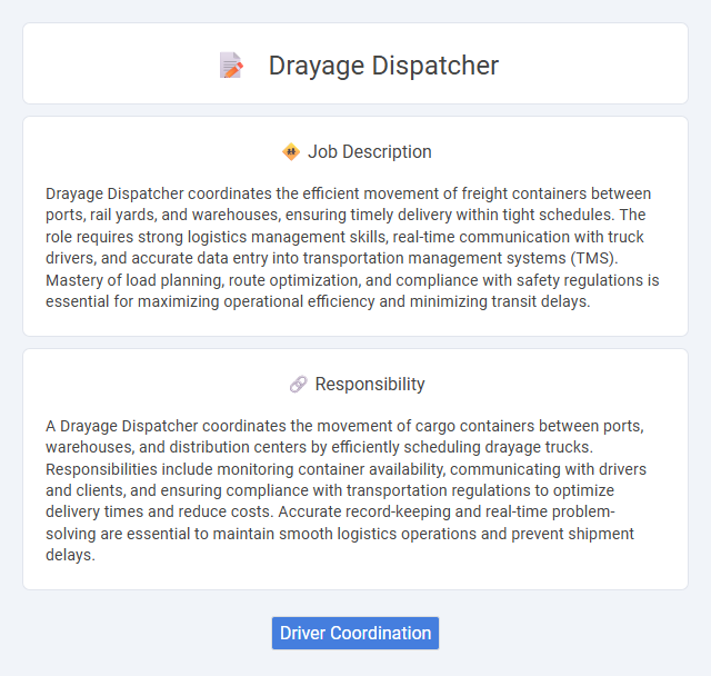 Drayage Dispatcher Job Description and Career Detail