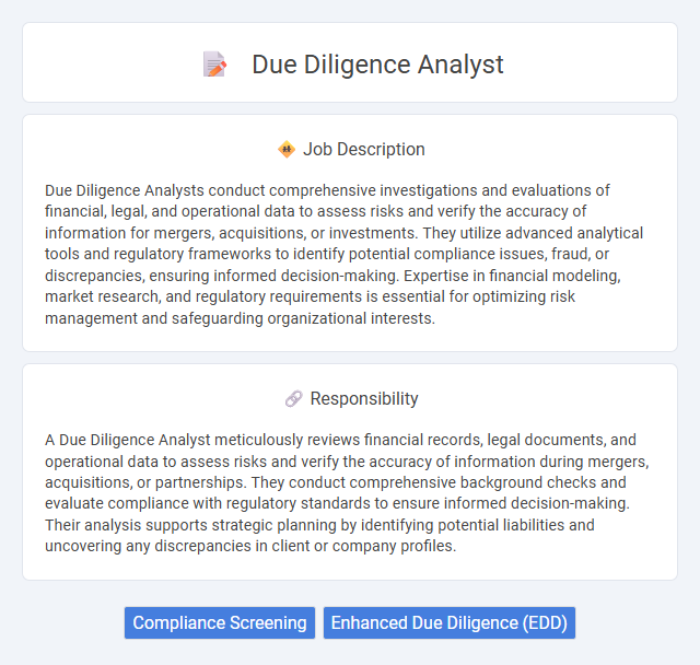 Due Diligence Analyst Job Description and Career Detail