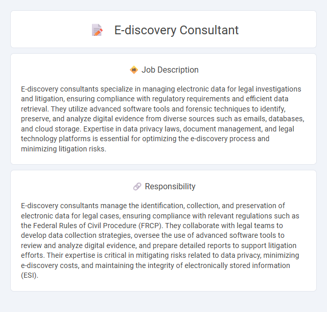 E-Discovery Consultant Job Description and Career Detail