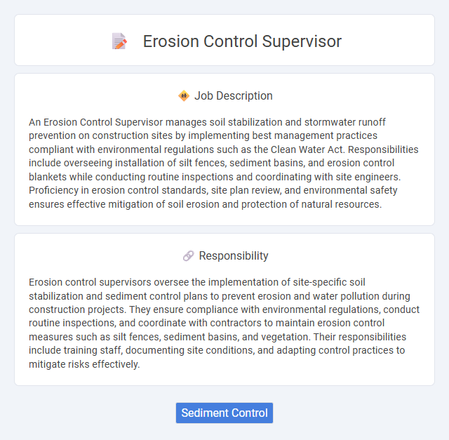 Erosion Control Supervisor Job Description and Career Detail