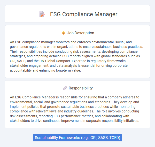 Esg Compliance Manager Job Description and Career Detail