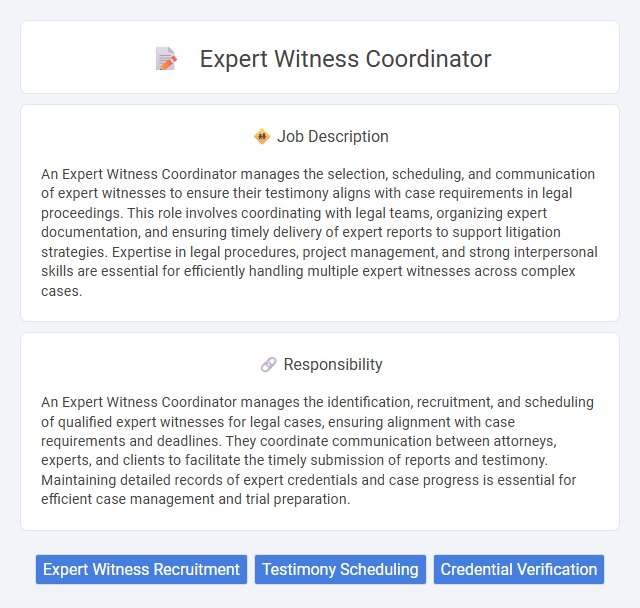 Expert Witness Coordinator Job Description and Career Detail