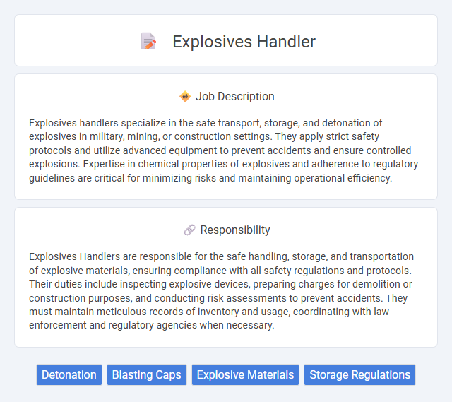 Explosives Handler Job Description and Career Detail
