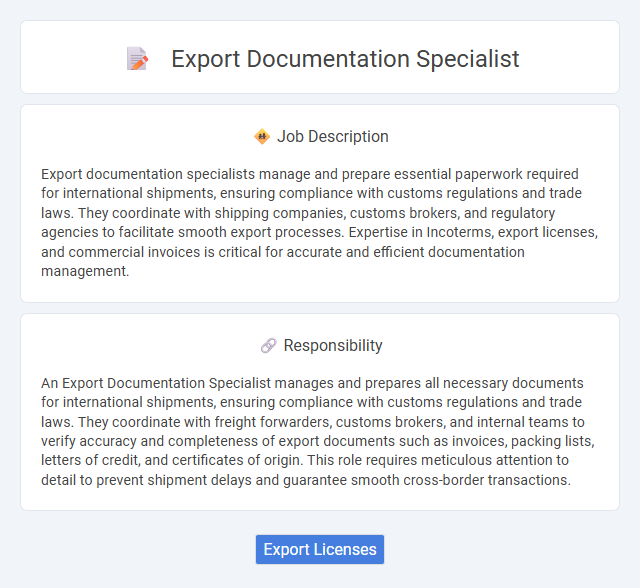 Export Documentation Specialist Job Description and Career Detail