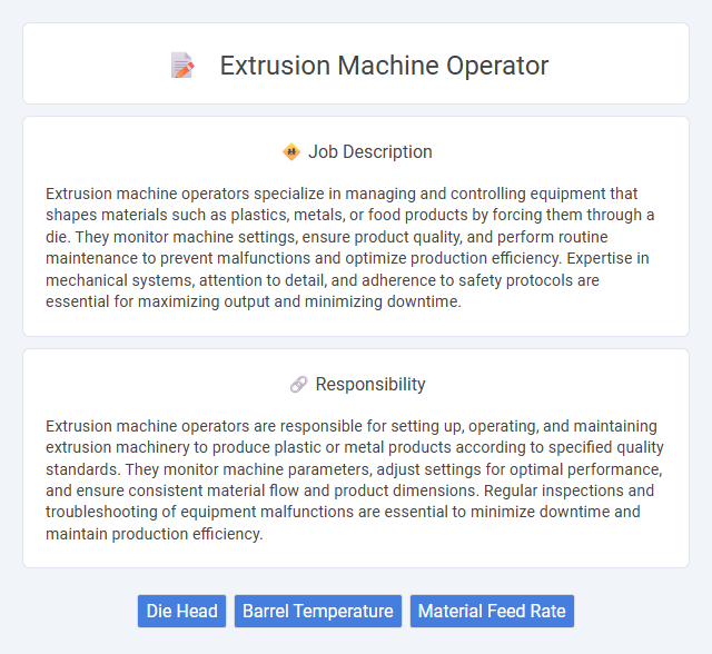 Extrusion Machine Operator Job Description and Career Detail