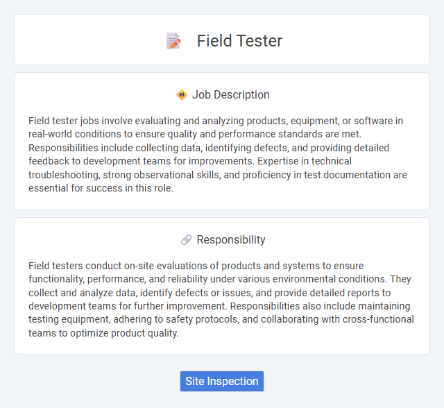 Field Tester Job Description and Career Detail