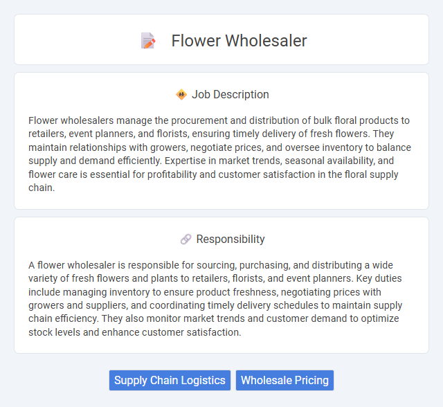 Flower Wholesaler Job Description and Career Detail