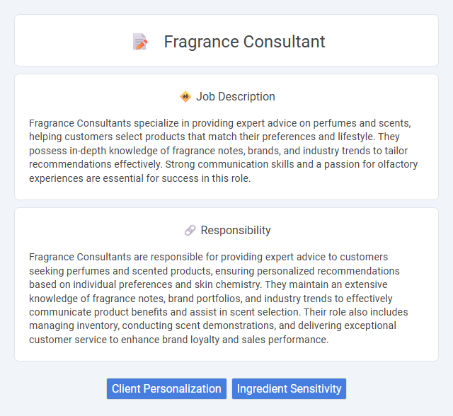 Fragrance Consultant Job Description and Career Detail