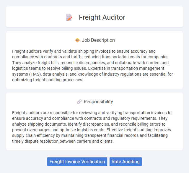 Freight Auditor Job Description and Career Detail