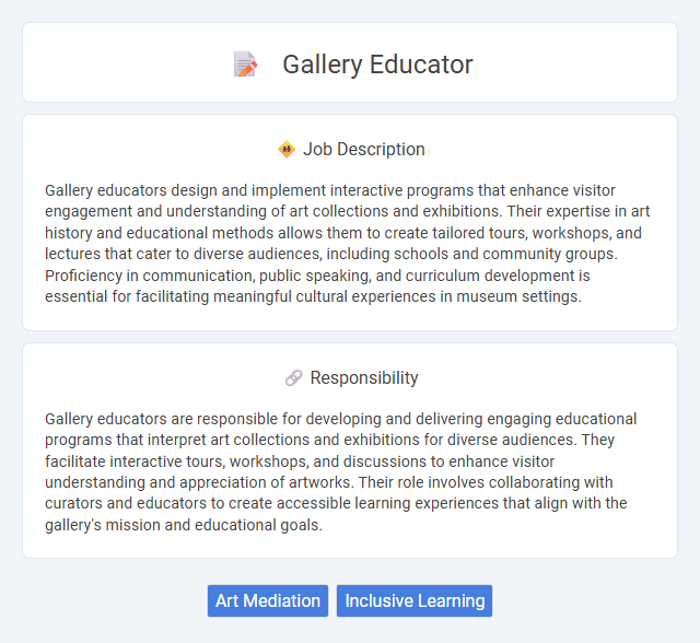 Gallery Educator Job Description and Career Detail