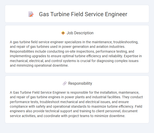 Gas Turbine Field Service Engineer Job Description and Career Detail