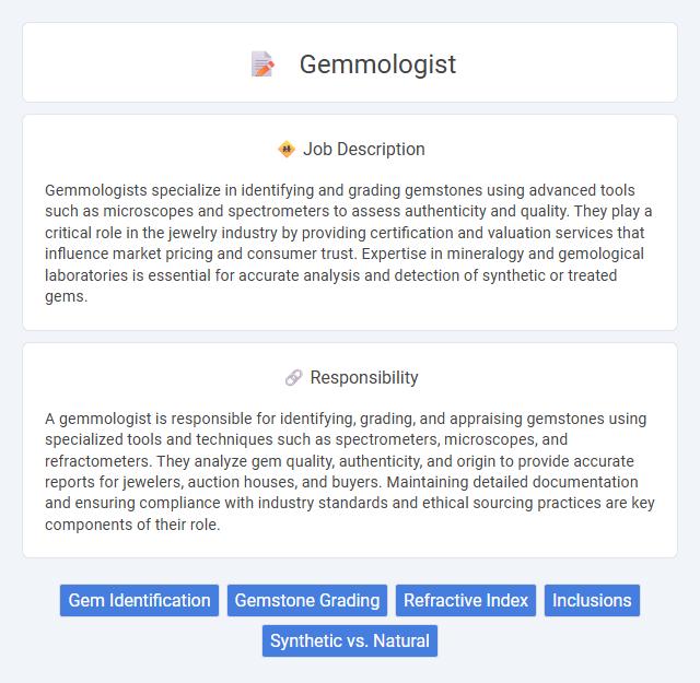 Gemmologist Job Description and Career Detail