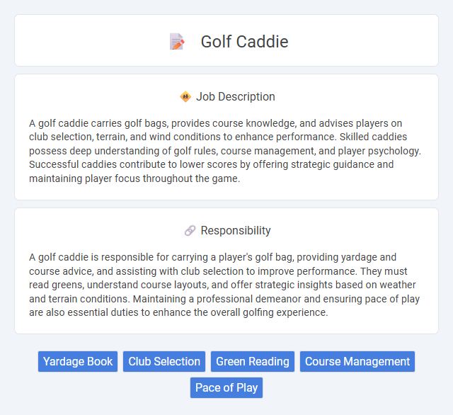 Golf Caddie Job Description and Career Detail