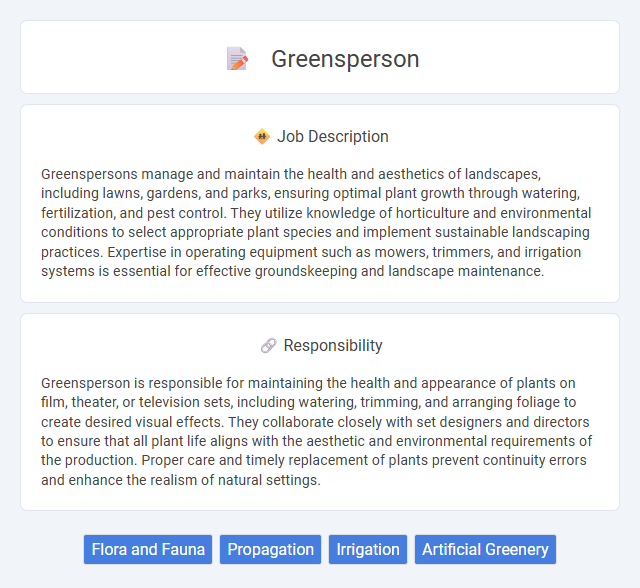 Greensperson Job Description and Career Detail
