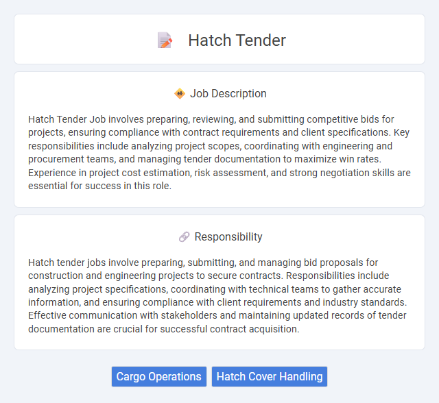 Hatch Tender Job Description and Career Detail