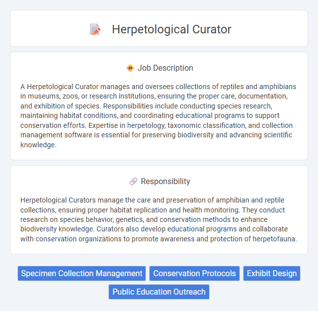Herpetological Curator Job Description and Career Detail