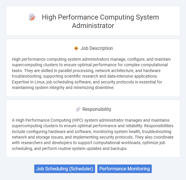 High Performance Computing System Administrator Job Description and Career Detail