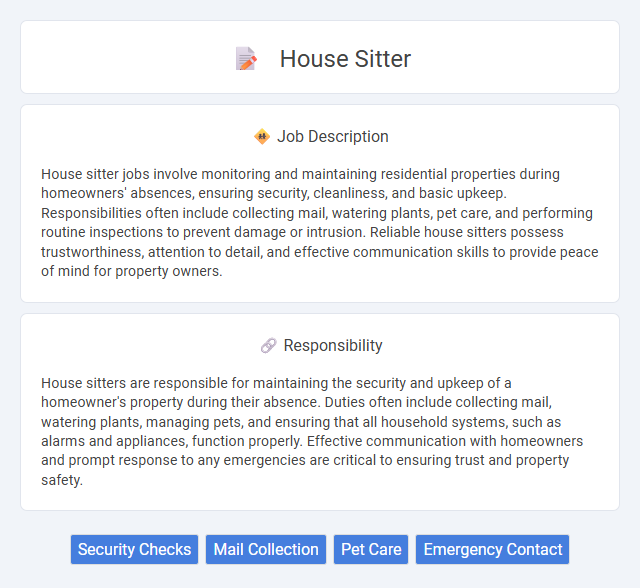 House Sitter Job Description and Career Detail