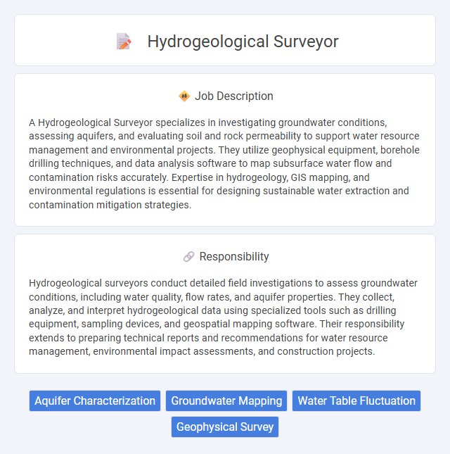 Hydrogeological Surveyor Job Description and Career Detail