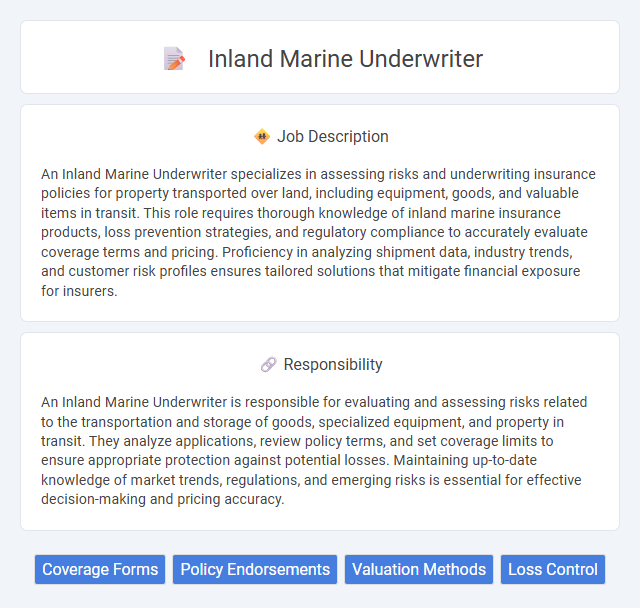 Inland Marine Underwriter Job Description and Career Detail