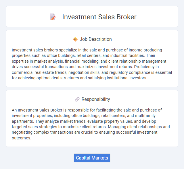 Investment Sales Broker Job Description and Career Detail