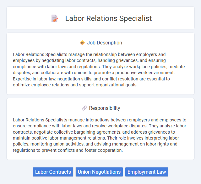 Labor Relations Specialist Job Description and Career Detail