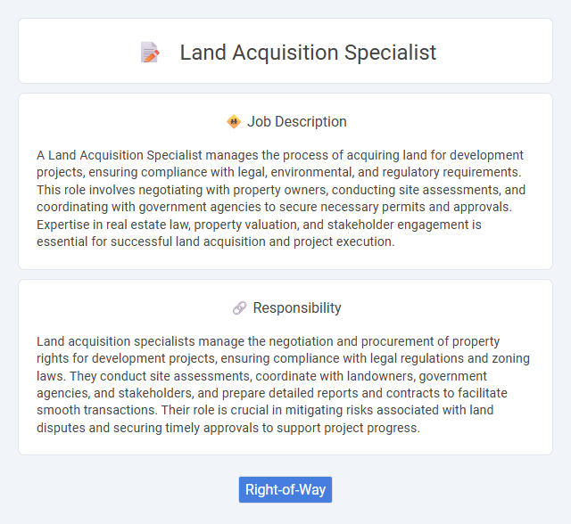 Land Acquisition Specialist Job Description and Career Detail