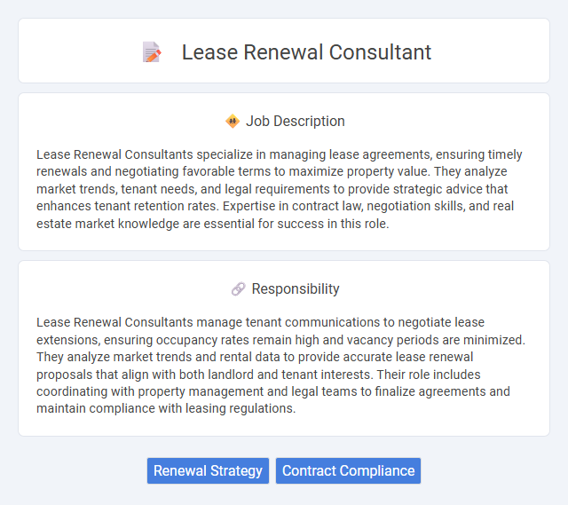 Lease Renewal Consultant Job Description and Career Detail