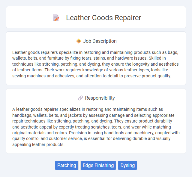 Leather Goods Repairer Job Description and Career Detail