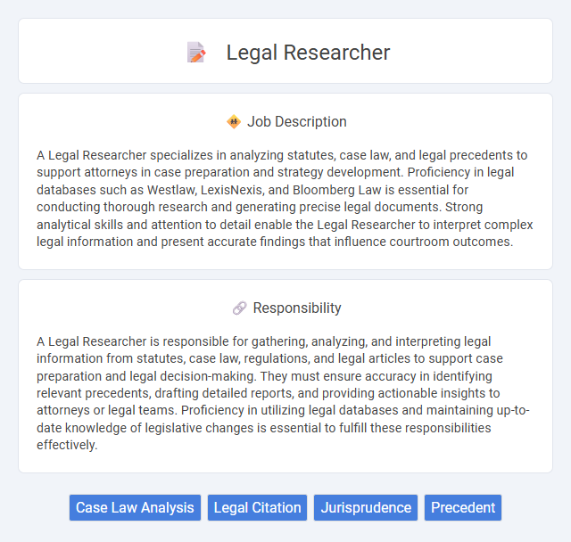 Legal Researcher Job Description and Career Detail