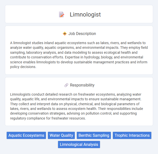 Limnologist Job Description and Career Detail