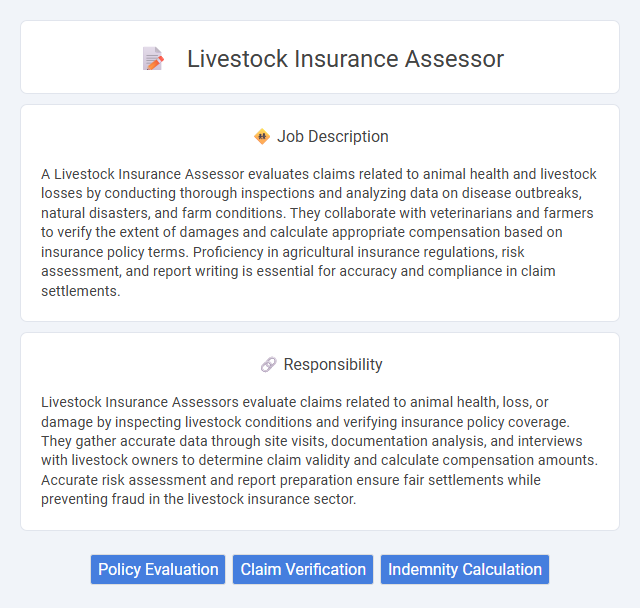 Livestock Insurance Assessor Job Description and Career Detail