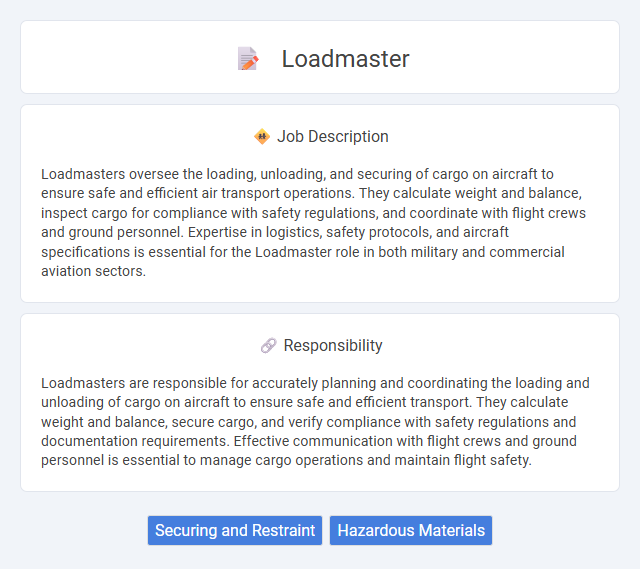 Loadmaster Job Description and Career Detail