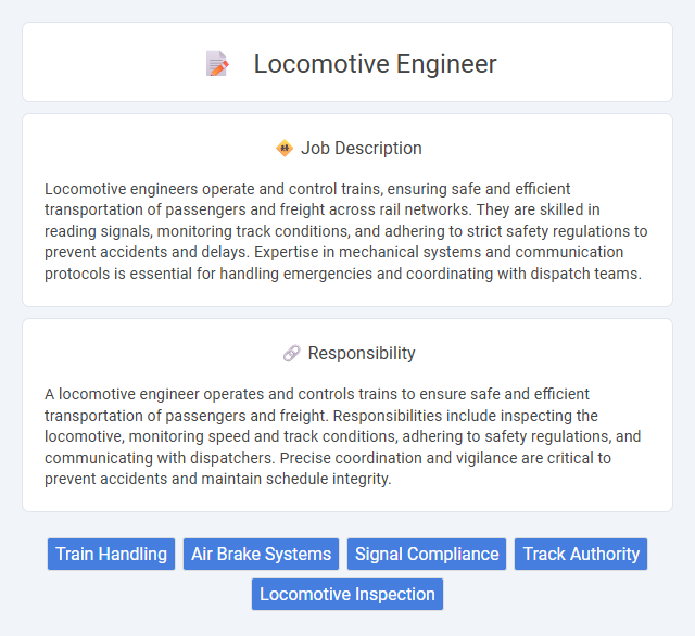 Locomotive Engineer Job Description and Career Detail