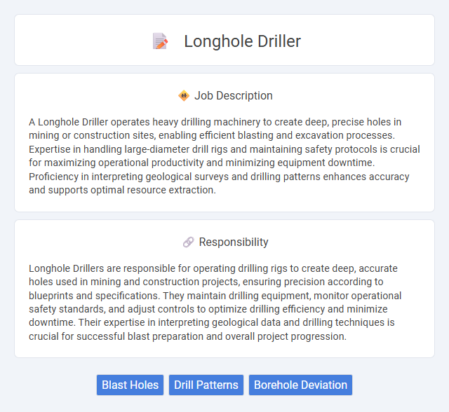 Longhole Driller Job Description and Career Detail