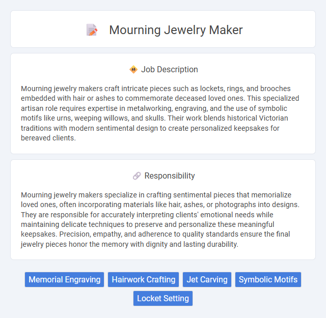 Mourning Jewelry Maker Job Description and Career Detail