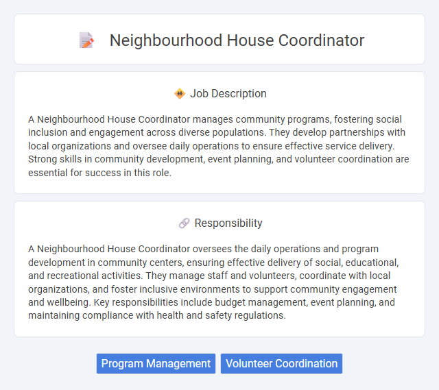 Neighbourhood House Coordinator Job Description and Career Detail