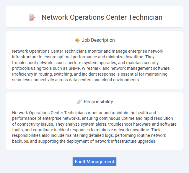 Network Operations Center Technician Job Description and Career Detail