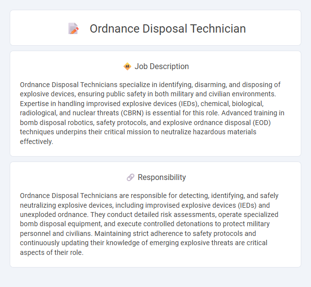 Ordnance Disposal Technician Job Description and Career Detail